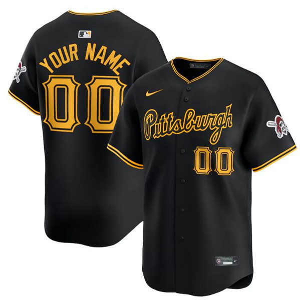 Pittsburgh Pirates Custom Black Alternate Limited Stitched Jersey - Zenithce