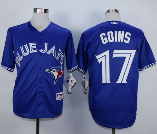 Blue Jays #17 Ryan Goins Blue Cool Base Stitched Jersey - Zenithce