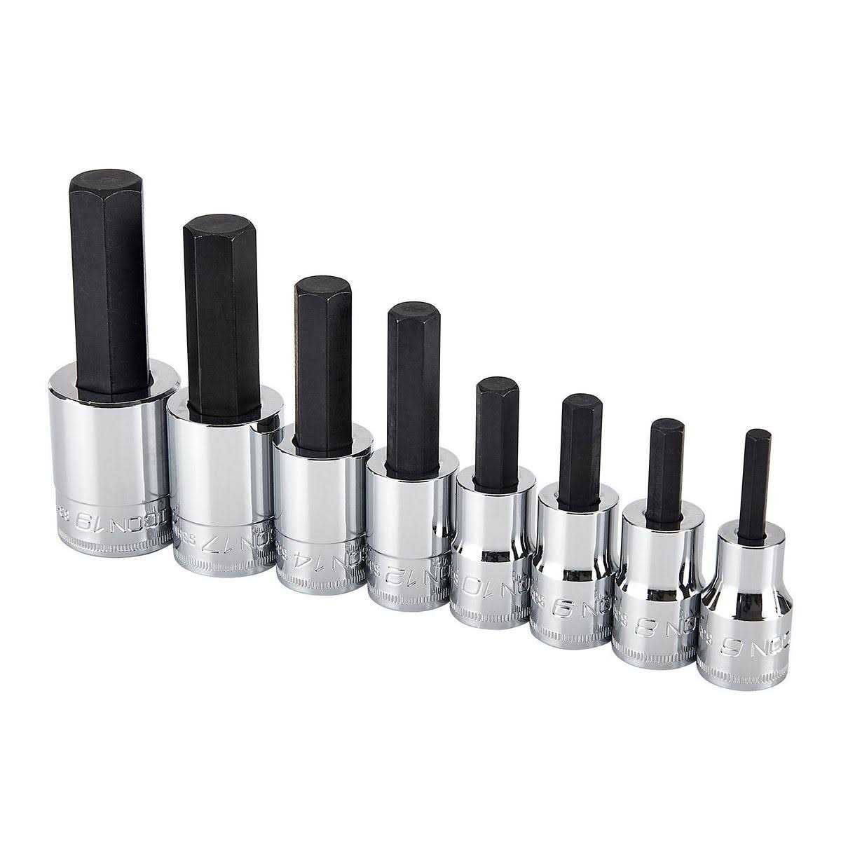 Icon 3/8 in. Drive Metric Professional Hex Bit Socket Set - Zenithce
