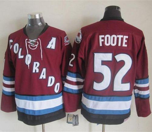 Avalanche #52 Adam Foote Red CCM Throwback Stitched Jersey - Zenithce