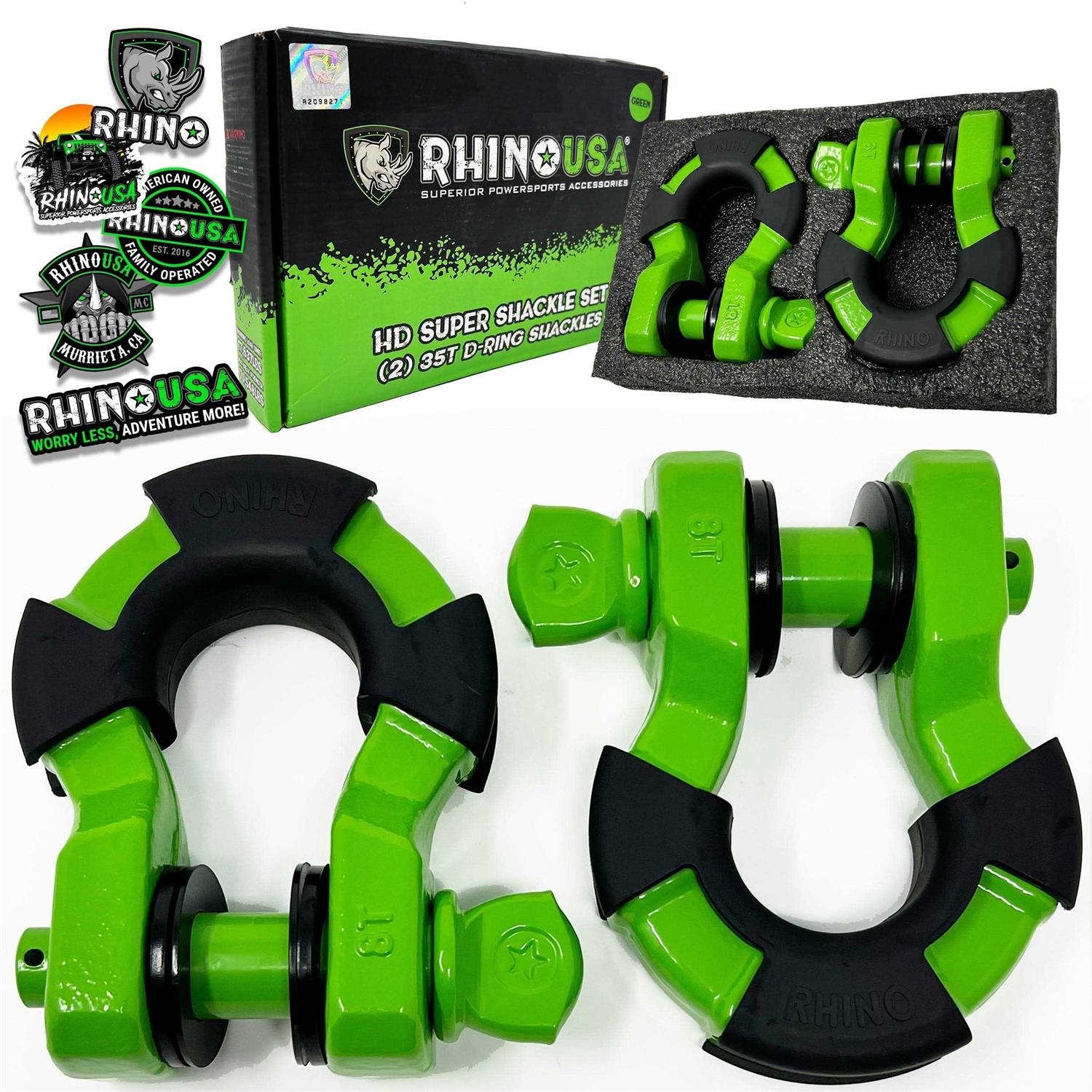 Rhino USA 8 Ton Super Shackles w/ Isolators - Zenithce