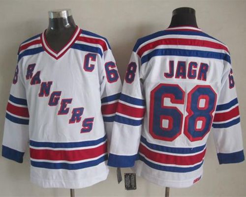 Rangers #68 Jaromir Jagr White CCM Throwback Stitched Jersey - Zenithce