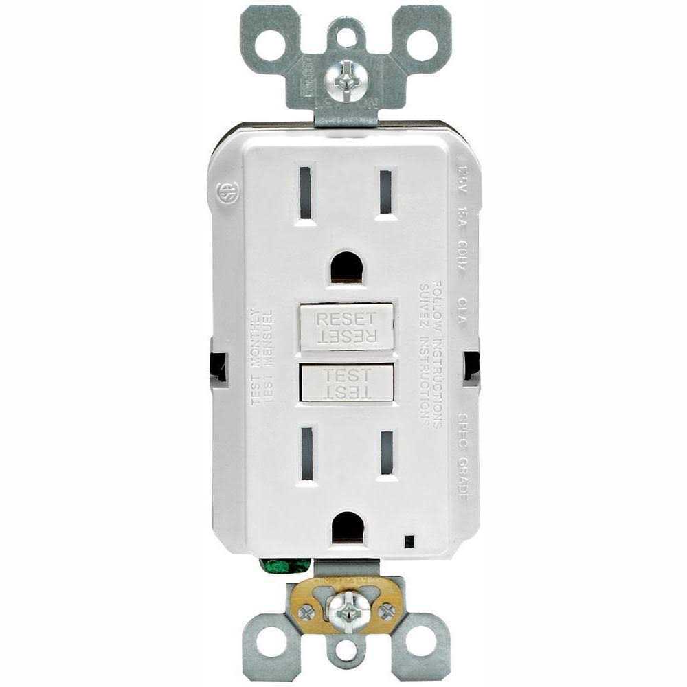 Leviton 15 Amp 125-Volt Duplex Self-Test Slim GFCI Outlet - Zenithce
