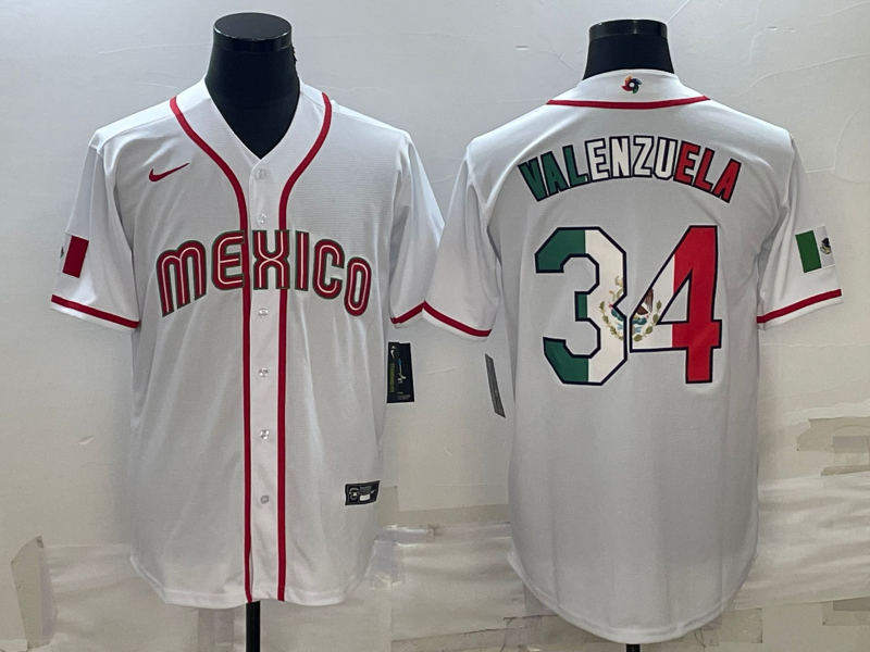 Mexico #34 Fernando Valenzuela 2023 White World Classic Stitched Jersey - Zenithce