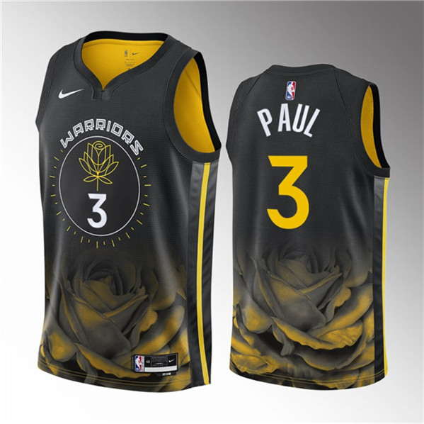 Golden State Warriors #3 Chris Paul Black City Edition Stitched Jersey - Zenithce