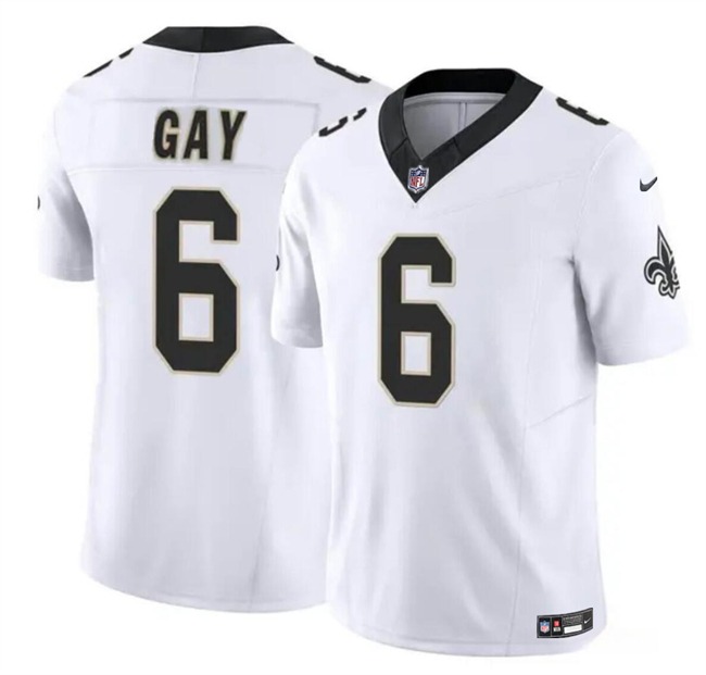 New Orleans Saints #6 Willie Gay White 2023 F.U.S.E. Vapor Limited Stitched Jersey - Zenithce