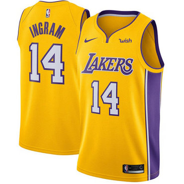 Lakers #14 Brandon Ingram Gold Swingman Icon Edition Jersey - Zenithce