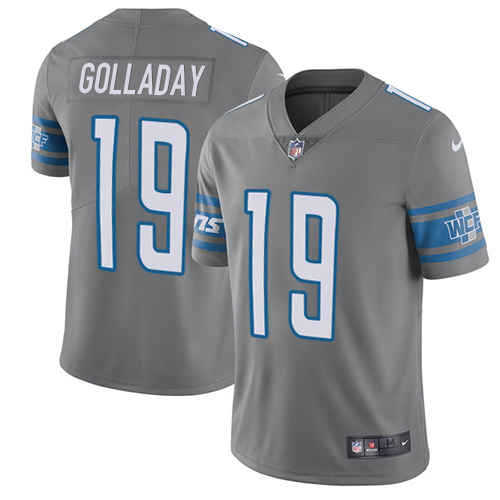 Lions #19 Kenny Golladay Gray Rush Limited Stitched Jersey - Zenithce