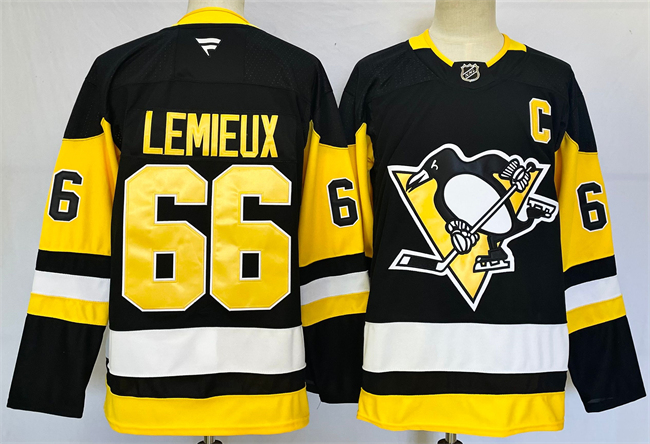 Pittsburgh Penguins #66 Mario Lemieux Black 2024-25 Home With C Patch Stitched Jersey - Zenithce