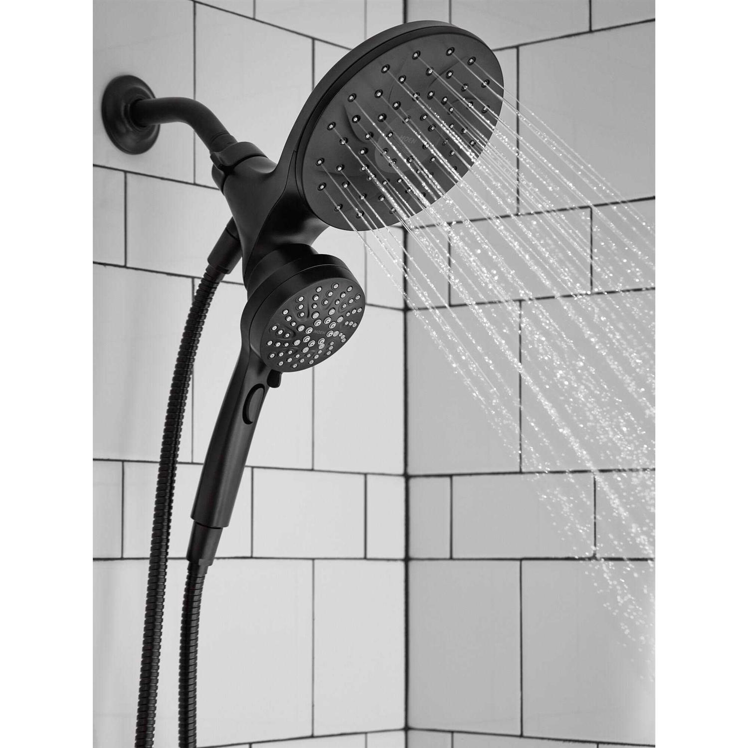 Moen Magnetix Engage Spot Resist Brushed Nickel Round Rain Shower Head Handheld Shower Head 2.5-GPM - Zenithce