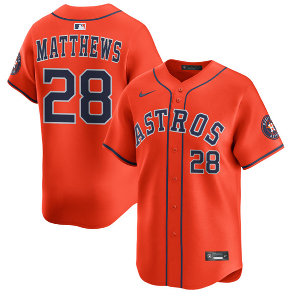 Houston Astros #28 Brice Matthews Orange 2025 Alternate Limited Stitched Jersey - Zenithce