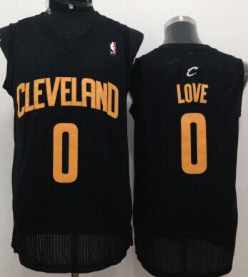 Cleveland Cavaliers #0 Kevin Love Black With Gold Swingman Jersey - Zenithce