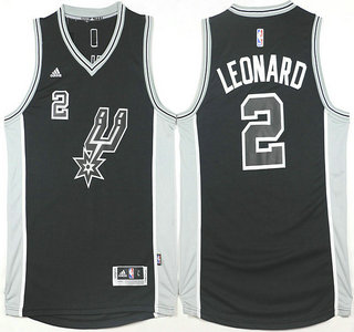 San Antonio Spurs #2 Kawhi Leonard Revolution 30 Swingman 2015-16 New Black Jersey - Zenithce