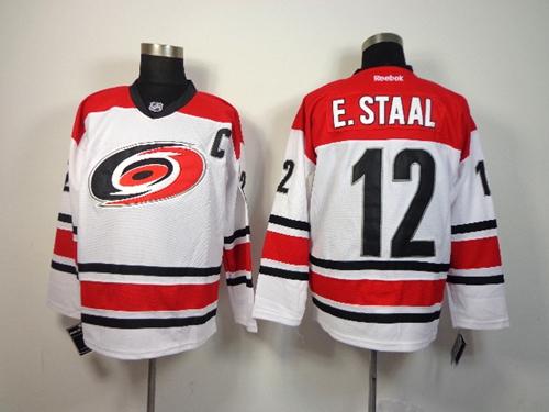 Hurricanes #12 Eric Staal White Stitched Jersey - Zenithce