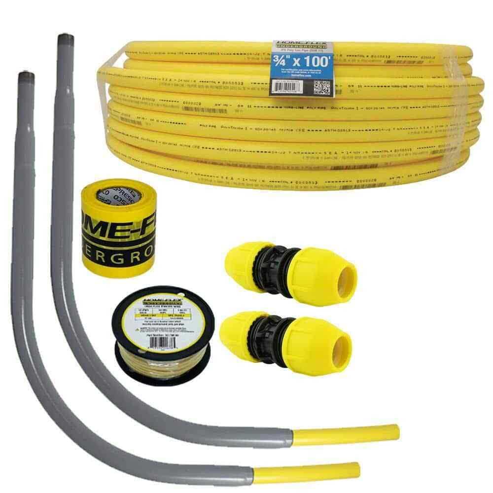 HOME-FLEX Underground 3/4in IPS Extension Kit3/4in x 100 ft. Pipe,3/4in Couplers - Zenithce