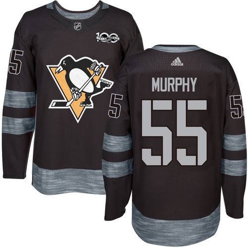 Penguins #55 Larry Murphy Black 1917-2017 100th Anniversary Stitched Jersey - Zenithce