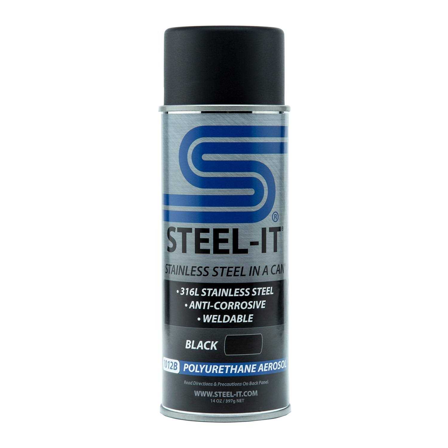 Steel-It Black Polyurethane 14oz Can - Zenithce