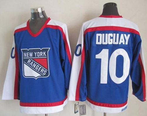 Rangers #10 Ron Duguay Blue White CCM Throwback Stitched Jersey - Zenithce