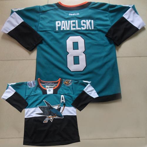 Sharks #8 Joe Pavelski Teal Black 2015 Stadium Series Stitched Jersey - Zenithce