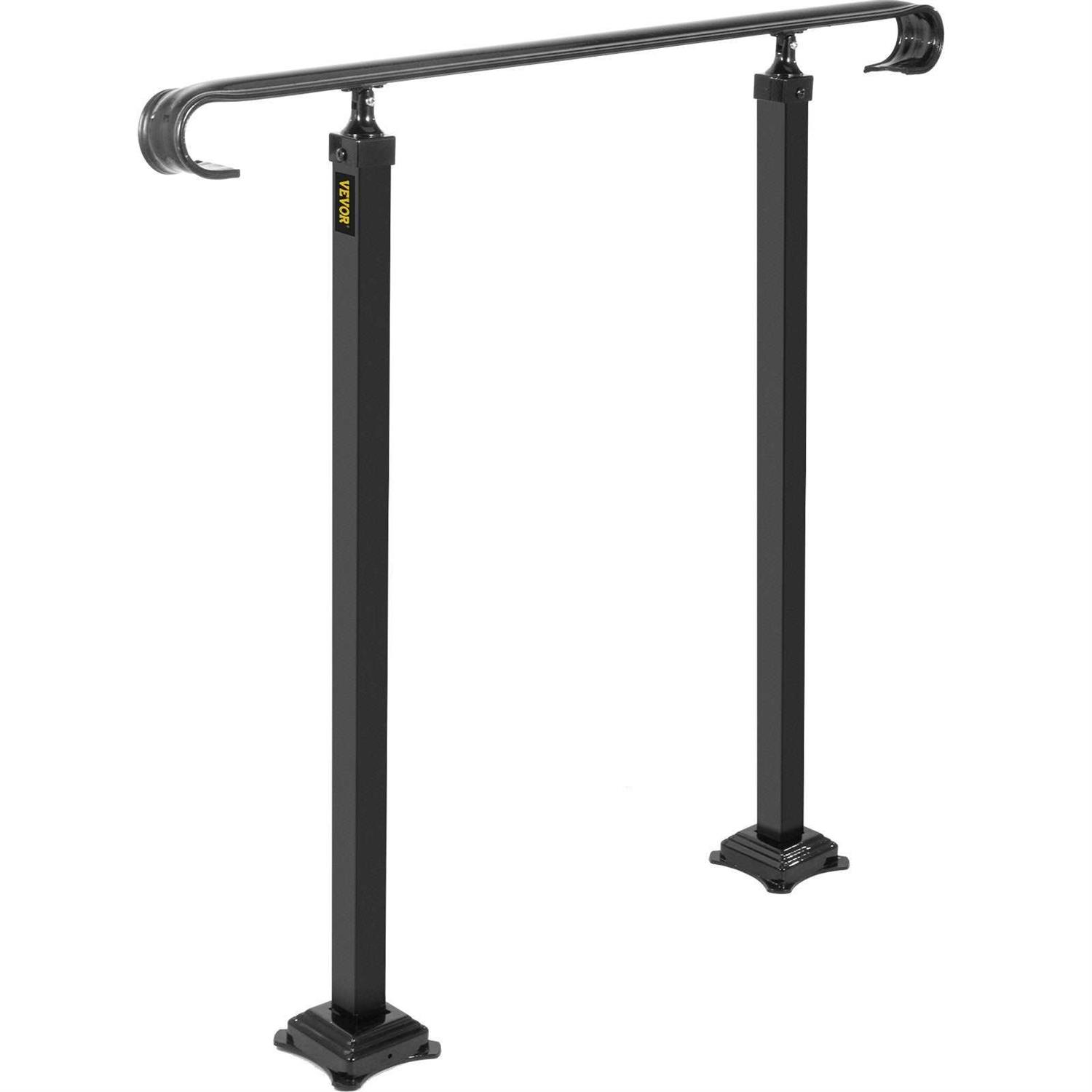 VEVORbrand Handrail for Stairs Fit 1 or 2 Steps Wrought Iron Handrail,Outdoor Stair Railing - Zenithce