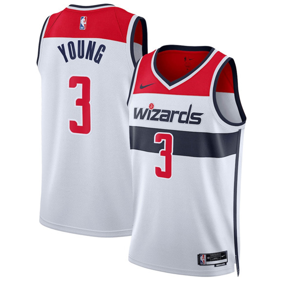 Washington Wizards #3 Trae Young White Association Edition Stitched Jersey - Zenithce