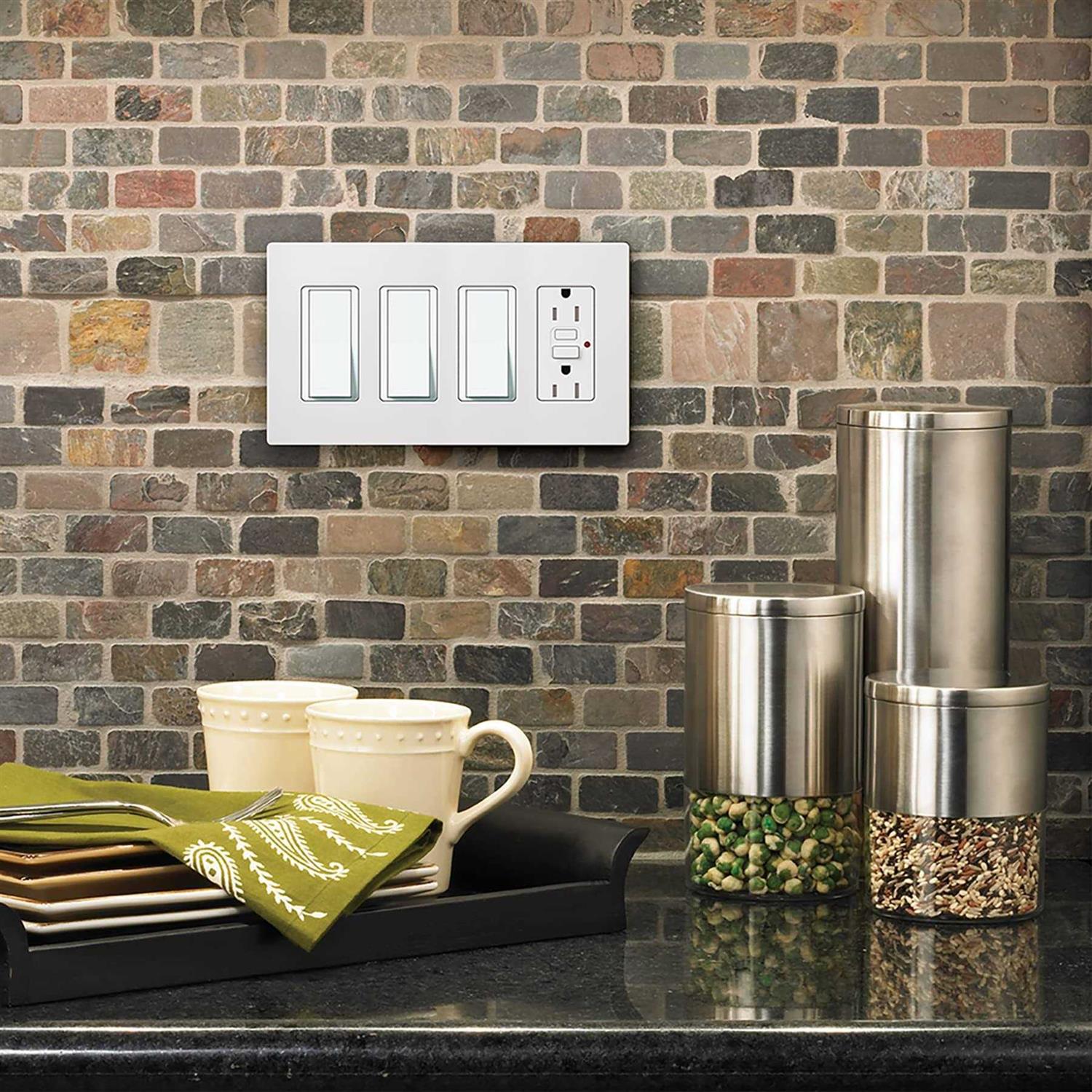 Lutron Claro 3 Gang Wallplate White CW-3-WH - Zenithce