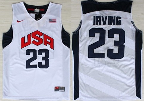 2012 Olympics Team USA #23 Kyrie Irving Revolution 30 Swingman White Jersey - Zenithce