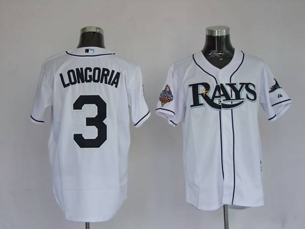 Rays #3 Evan Longoria Stitched White Jersey - Zenithce