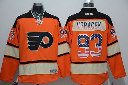 Flyers #93 Jakub Voracek Orange Alternate USA Flag Fashion Stitched Jersey - Zenithce