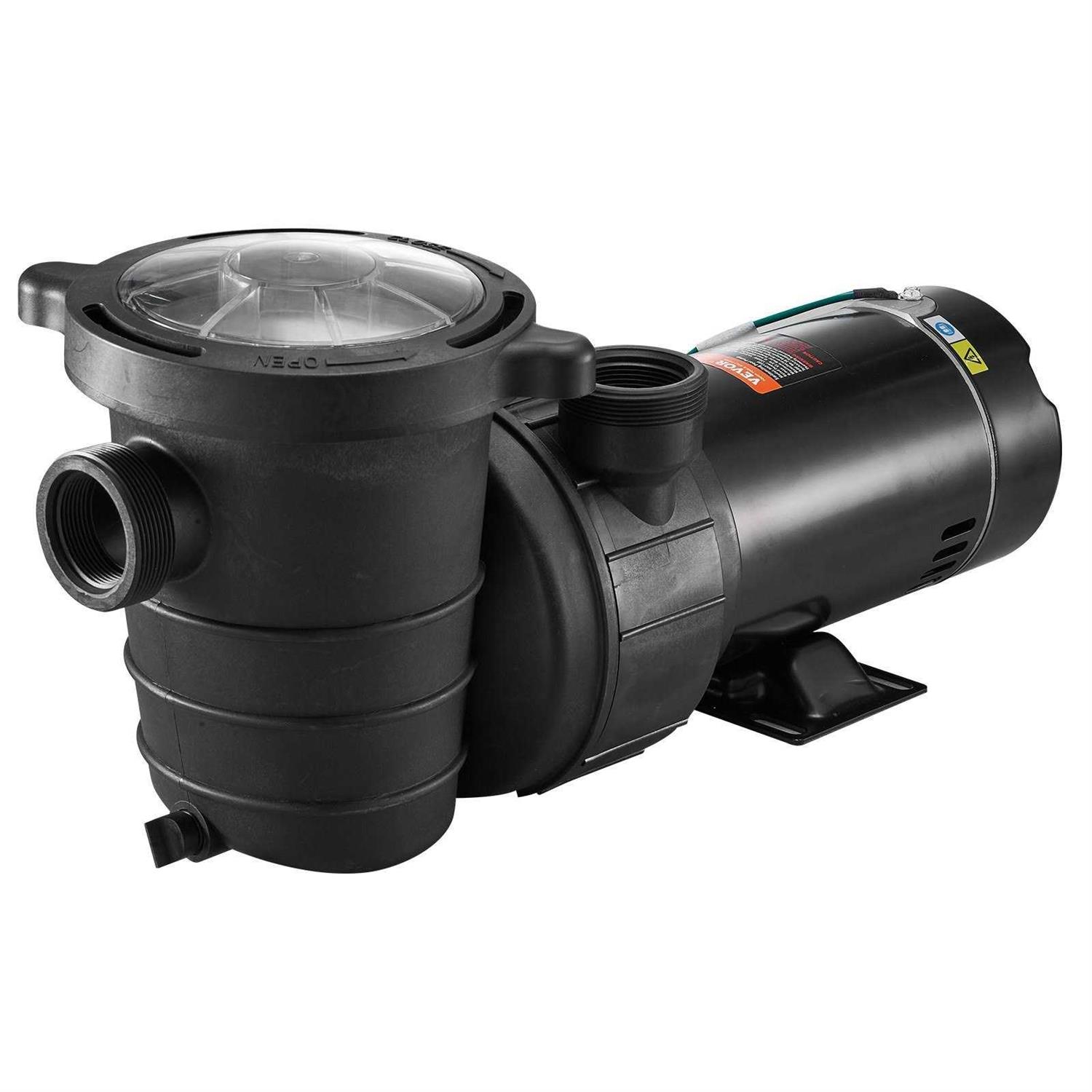 VEVOR Pool Pump Aboveground 1.5HP 115V Single Speed 5280GPH 1100W Powerful Swimming Self Primming Pool Filtre Pump with Strainer Basket - Zenithce