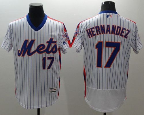 Mets #17 Keith Hernandez White(Blue Strip) Flexbase Authentic Collection Alternate Stitched Jersey - Zenithce