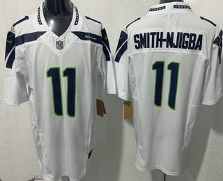 Seattle Seahawks #11 Jaxon Smith Njigba Limited White FUSE Vapor Jersey - Zenithce