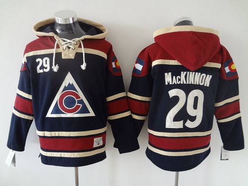 Avalanche #29 Nathan MacKinnon Navy Blue Sawyer Hooded Sweatshirt Stitched Jersey - Zenithce