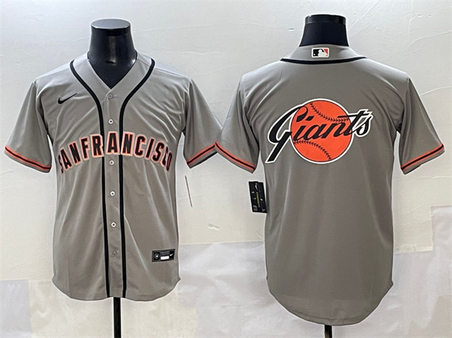 San Francisco Giants Gray Team Big Logo Cool Base Stitched Jersey - Zenithce
