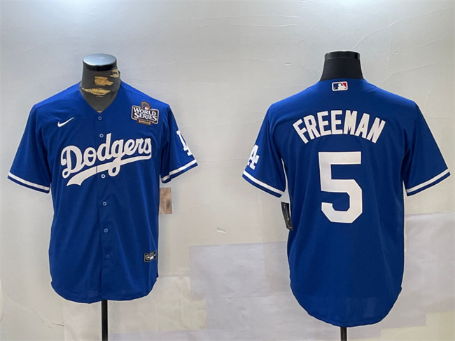 Los Angeles Dodgers #5 Freddie Freeman Blue 2024 World Series Cool Base Stitched Jersey - Zenithce