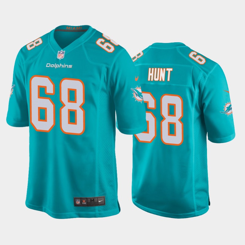 Miami Dolphins #68 Robert Hunt 2020 Aqua Stitched Jersey - Zenithce