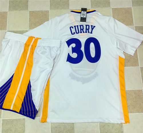 Warriors #30 Stephen Curry White Long Sleeve A Set Stitched Jersey - Zenithce