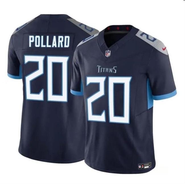 Tennessee Titans #20 Tony Pollard Navy 2023 F.U.S.E. Vapor Limited Stitched Jersey - Zenithce