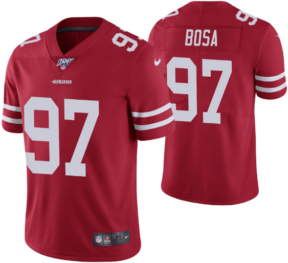 San Francisco 49ers #97 Nick Bosa Red 2019 100th Season Vapor Untouchable Limited Stitched Jersey - Zenithce