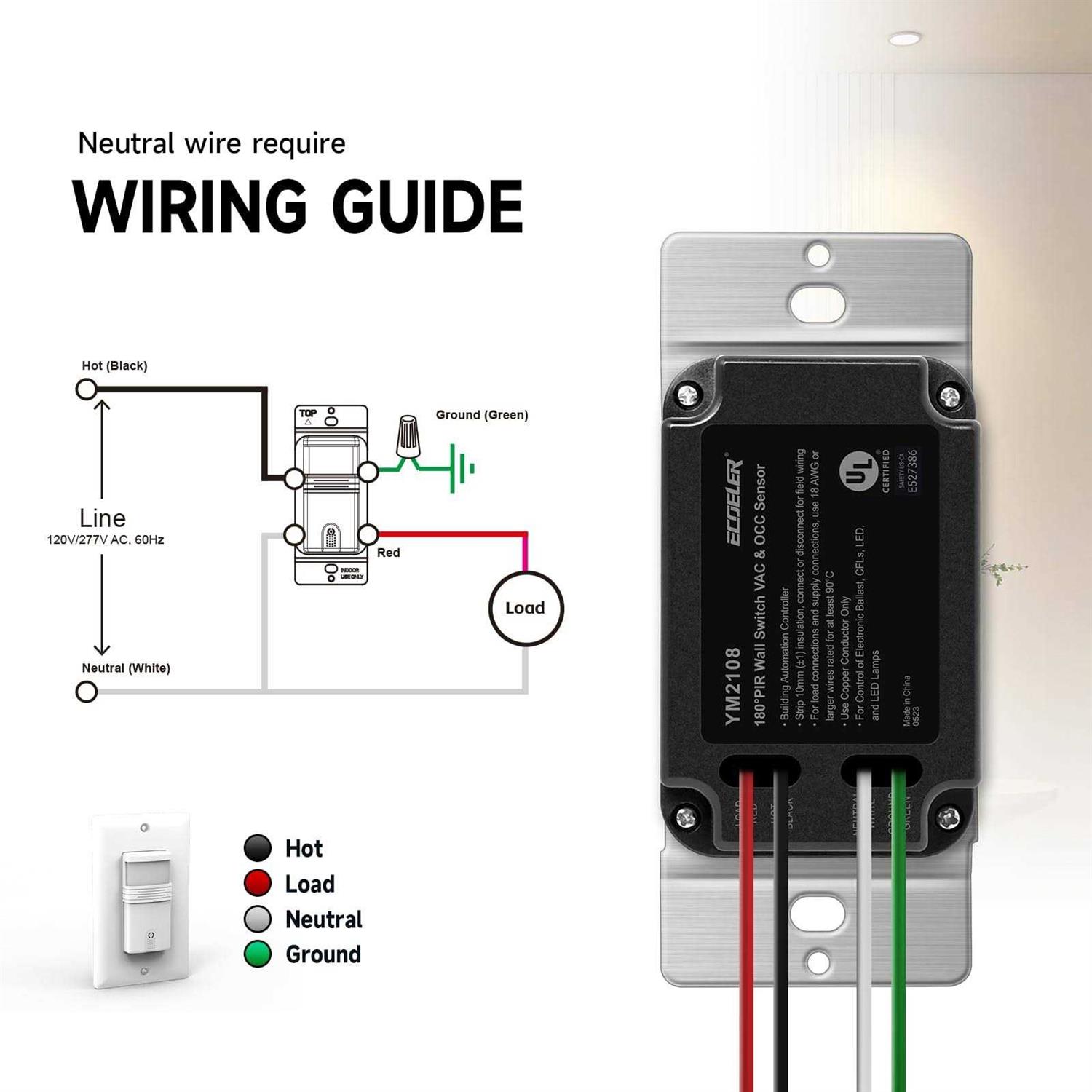 Ecoeler 3 Way Motion Sensor Light Switch - Zenithce