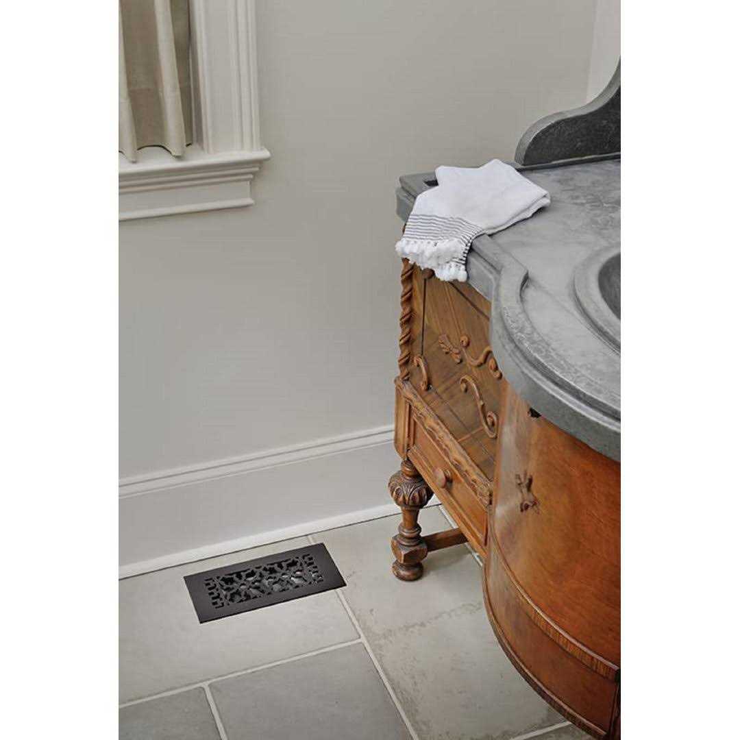Reggio Registers Scroll Series 4 x Floor Grille without Mounting Holes - Zenithce