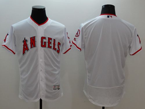 Angels Of Anaheim Blank White Flexbase Authentic Collection Stitched Jersey - Zenithce
