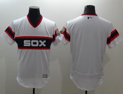 White Sox Blank White Flexbase Authentic Collection Alternate Home Stitched Jersey - Zenithce