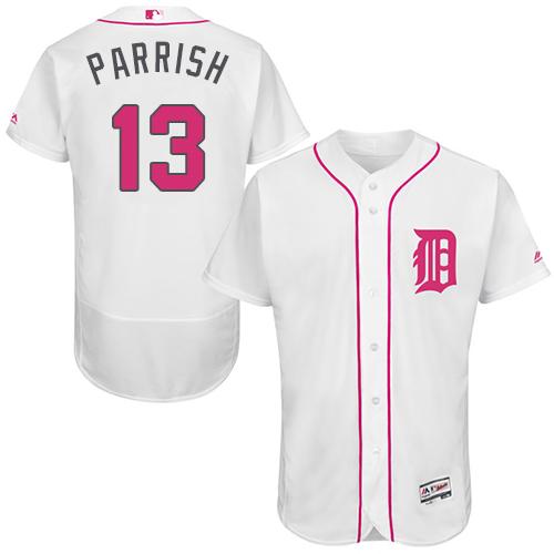 Tigers #13 Lance Parrish White Flexbase Authentic Collection 2016 Mother's Day Stitched Jersey - Zenithce