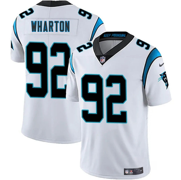 Carolina Panthers #92 Tershawn Wharton White 2025 Vapor Limited Stitched Jersey - Zenithce