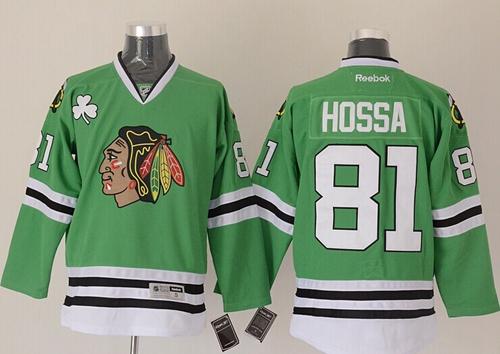 Blackhawks #81 Marian Hossa Green Stitched Jersey - Zenithce