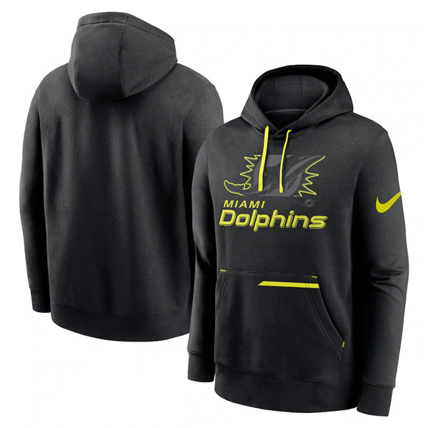 Miami Dolphins Black Volt Pullover Hoodie - Zenithce