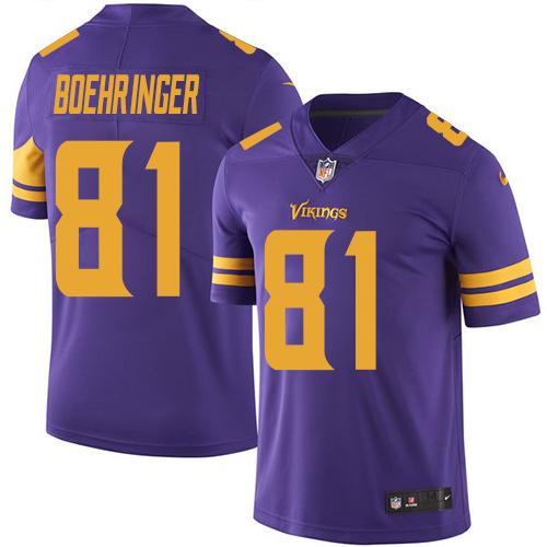 Vikings #81 Moritz Boehringer Purple Stitched Limited Rush Nike Jersey - Zenithce