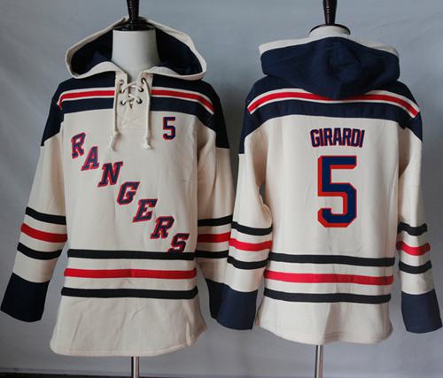 Rangers #5 Dan Girardi Cream Sawyer Hooded Sweatshirt Stitched Jersey - Zenithce