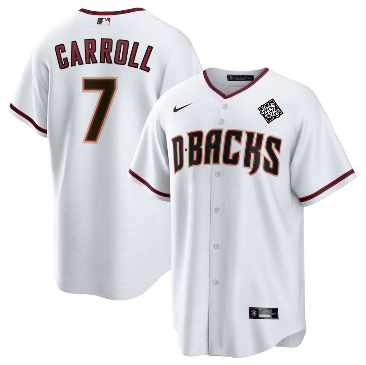 Arizona Diamondbacks #7 Corbin Carroll White 2023 World Series Cool Base Stitched Jersey - Zenithce